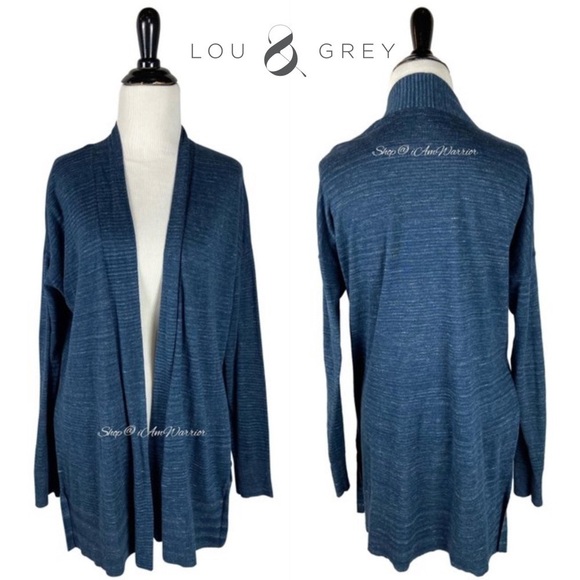 Lou & Grey navy space dye split side cardigan *shop@iamwarrior - Picture 2 of 8